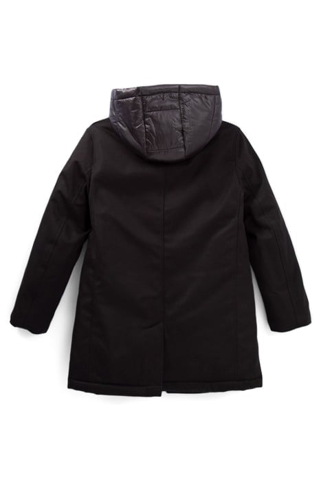 BOYS’ BLACK COAT WITH PADDED JACKET FACING 2