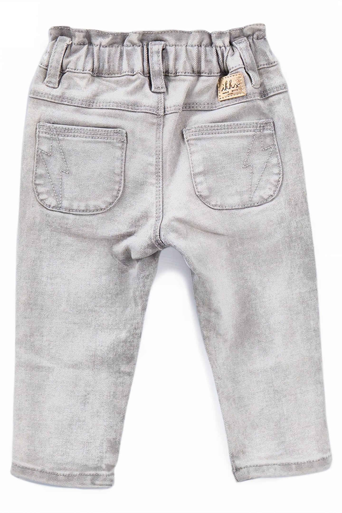 BABY GIRLS’ GREY ELASTICATED WAIST JEANS 2