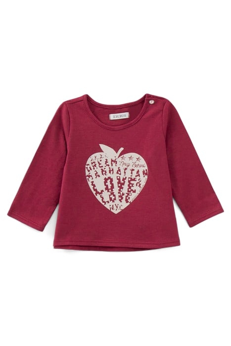 BABY GIRLS’ BURGUNDY HEART-APPLE ORGANIC COTTON T-SHIRT 2