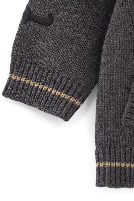 BABY BOYS’ GREY KNIT CARDIGAN WITH EMBROIDERED SLEEVES 4