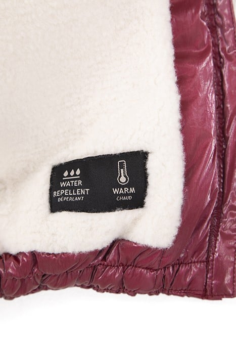 BABY GIRLS’ METALLIC BURGUNDY HOODED PADDED JACKET 6