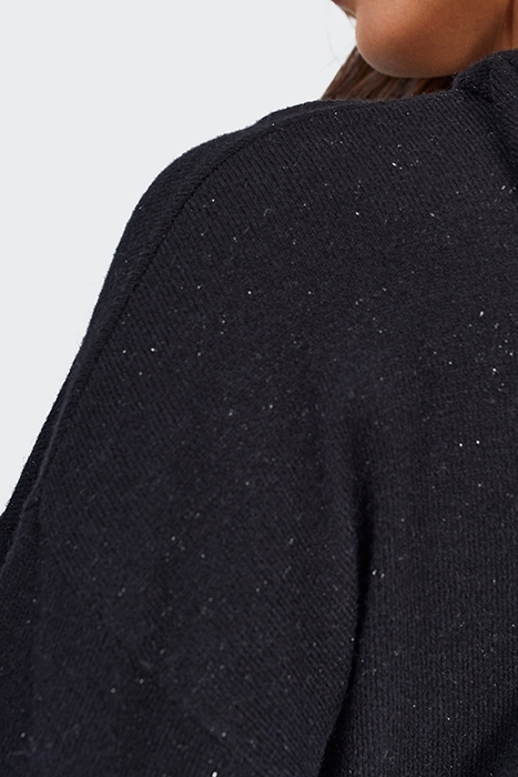 BLACK LUREX KNIT HOODED SWEATER 6