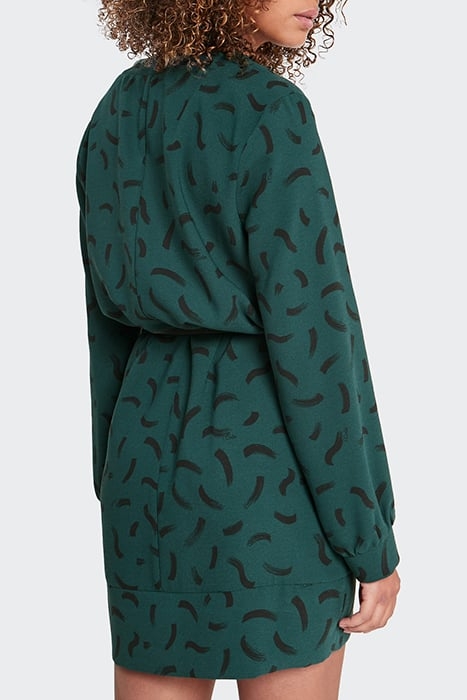 IMPERIAL GREEN DRESS WITH WAVE PRINT 2