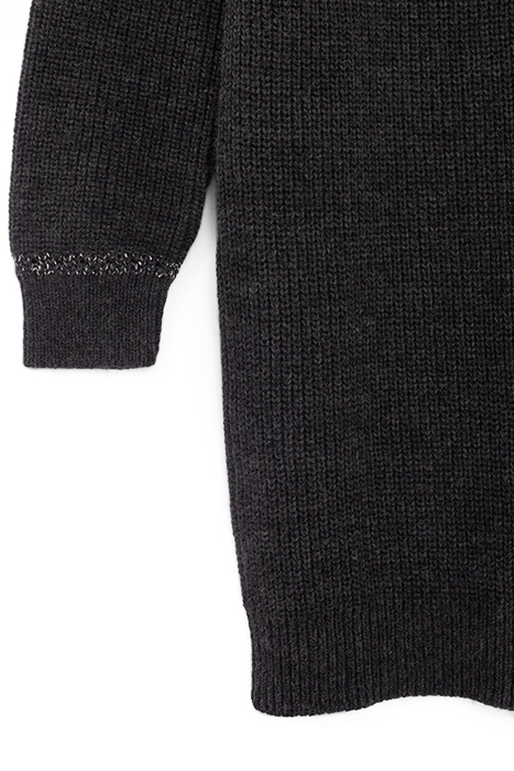 CHARCOAL LUREX KNIT V-NECKLINE DRESS 8