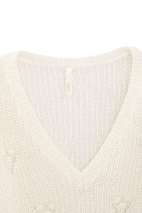 OFF-WHITE DECORATIVE STITCH KNIT SWEATER 6