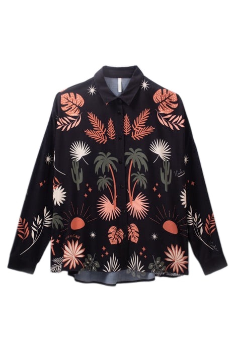 BLACK XL PLANT PRINT SHIRT 3