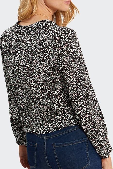 BLACK LEAF PRINT BLOUSE 2