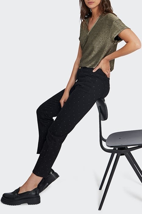 BLACK BOYFIT JEANS WITH GOLD POLKA DOTS 4