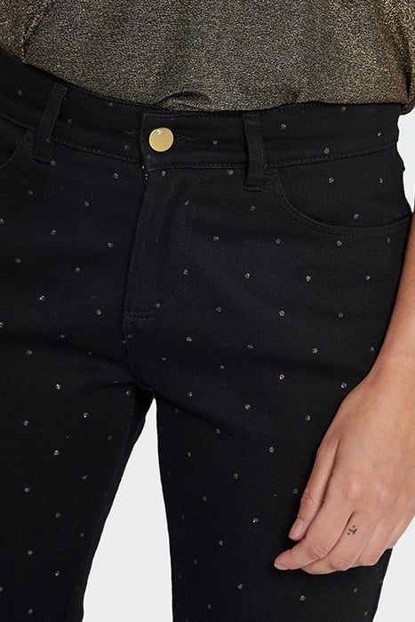 BLACK BOYFIT JEANS WITH GOLD POLKA DOTS 5