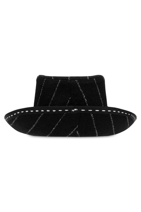 WOOL BLEND PINSTRIPE HAT BLACK 2