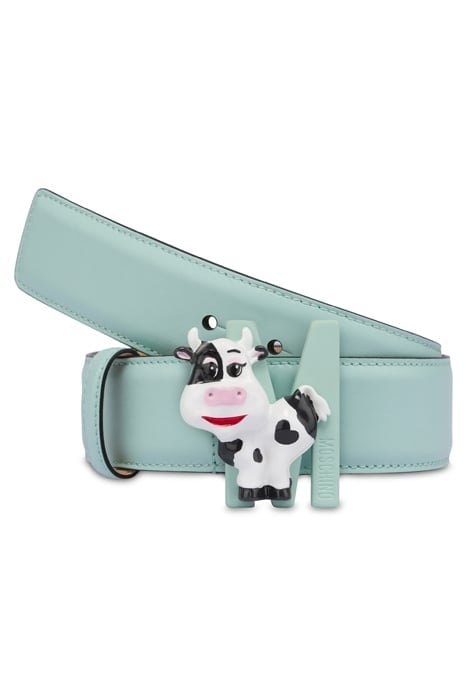 M BABY COW CALFSKIN BELT BLUE 1