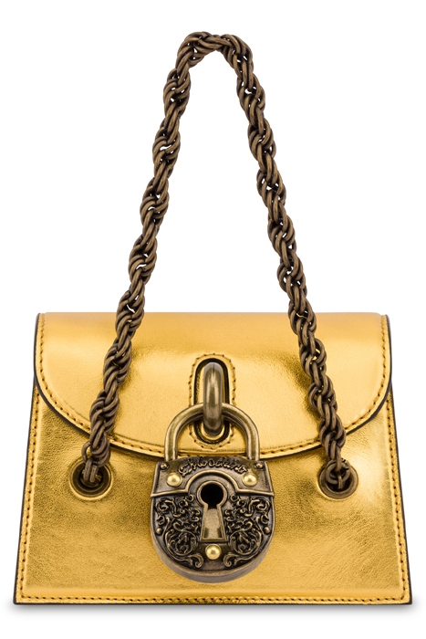PADLOCK MINI BAG IN LAMINATED NAPPA GOLD 1