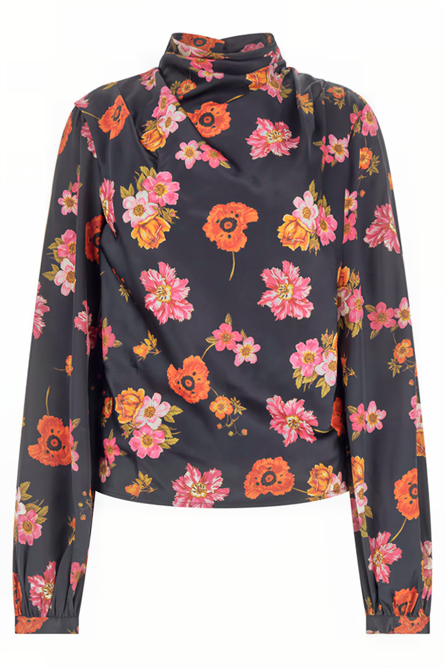 GUESS ECO LS GUDULE TOP FLORAL BLACK GROUND 4