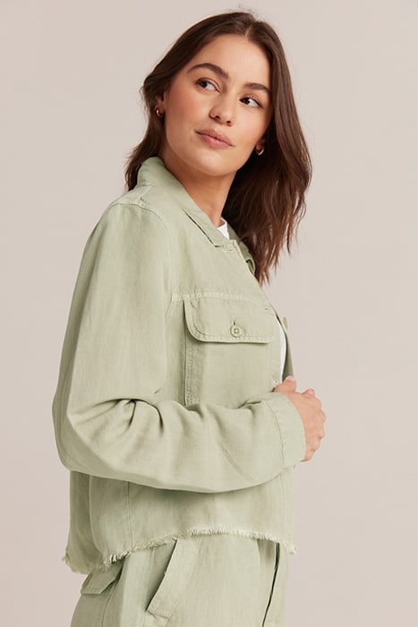 FRAYED HEM JACKET MUTED ARMY 3