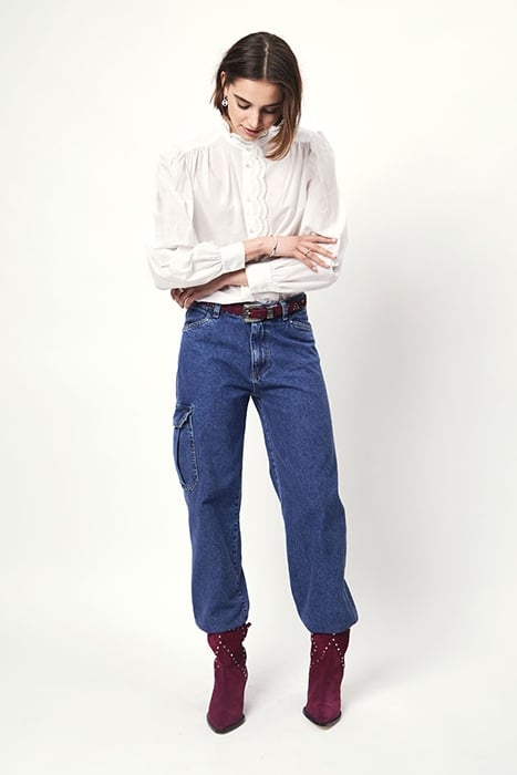 RHEA SCULPED LACE BLOUSE MILK WHITE 1