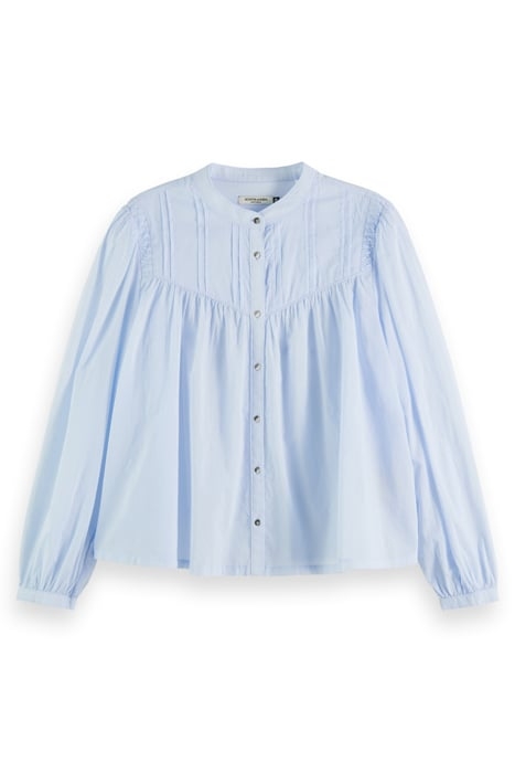 SHIRT WITH PIN TUCK YOKE AND GATHERING SHIRT BLUE 1
