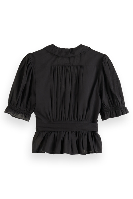 WRAP TOP WITH RUFFLE DETAIL EVENING BLACK 5