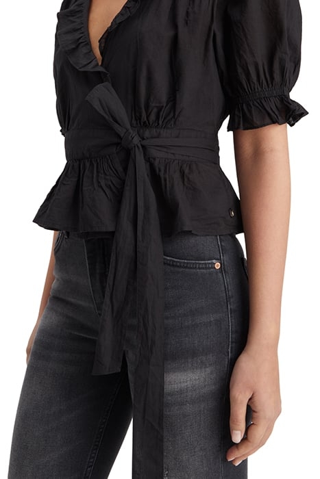 WRAP TOP WITH RUFFLE DETAIL EVENING BLACK 6