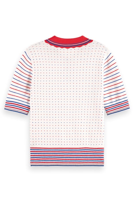 JACQUARD COLLARED KNITTED PULLOVER SOFT ICE 2