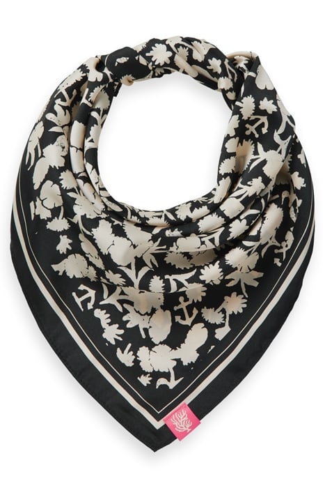 SQUARED SCARF RECYCLED POLYESTER ANCHOR FLORAL 1