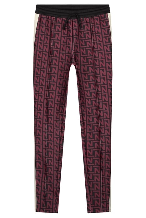 LOGO ALLOVER TRACKPANTS WINE 1