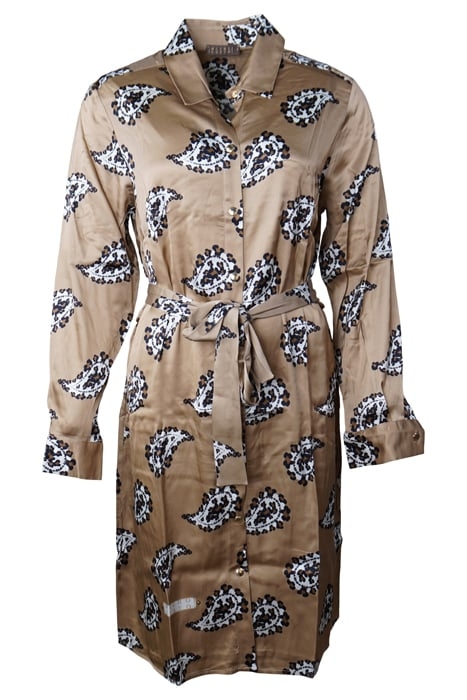 DRESS AVIGNON BEIGE WITH LEOPARD BEIGE 1