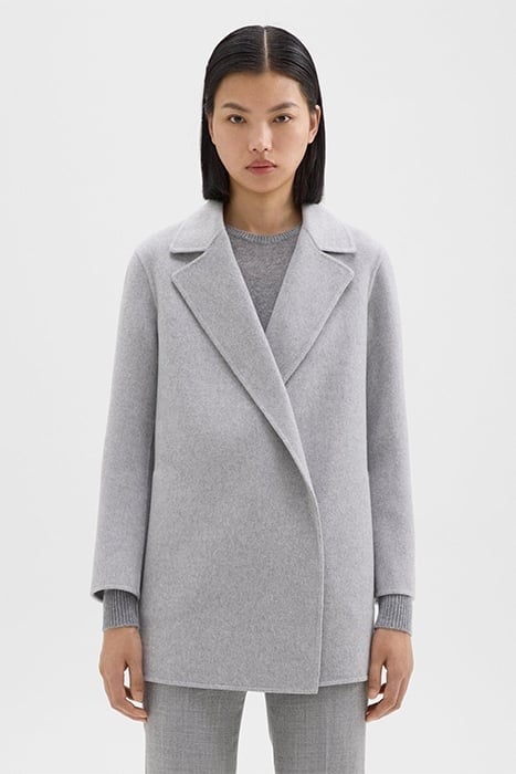CLAIRENE JACKET IN DOUBLE-FACE WOOL-CASHMERE MELANGE GREY 1