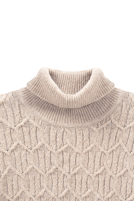 CONCRETE SWEATER WITH CABLE STITCH ON FRONT CONCRETE 2