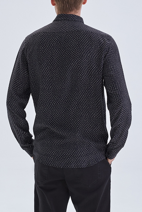 BLACK POLKA DOT LENZING™ ECOVERO™ SLIM SHIRT BLACK 2