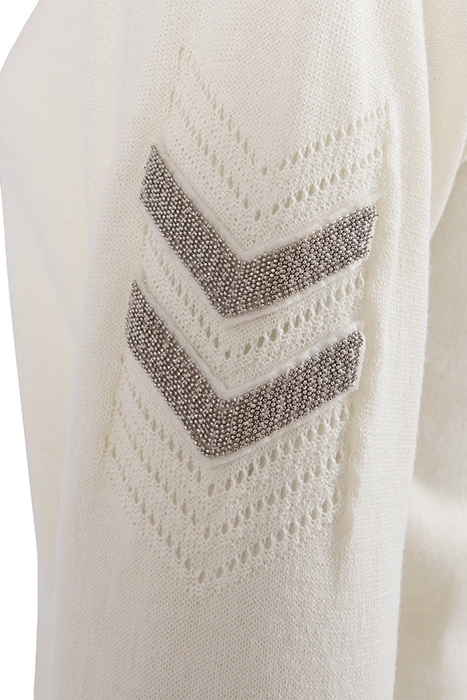 ECRU CHEVRON KNIT SWEATER OFF-WHITE 6