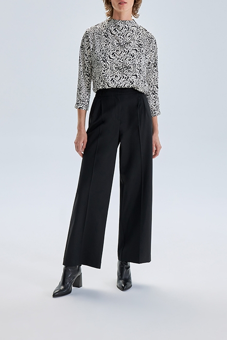 BLACK HIGH-WAIST WIDE-LEG TROUSERS BLACK 3