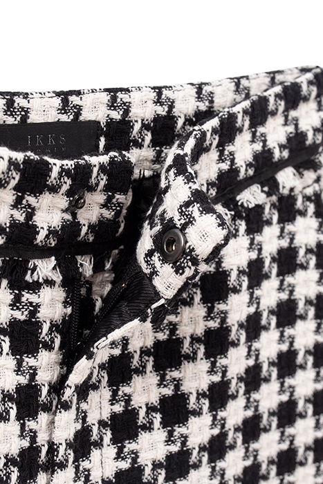 BLACK HOUNDSTOOTH MOTIF TWEED-LOOK SHORTS BLACK 6