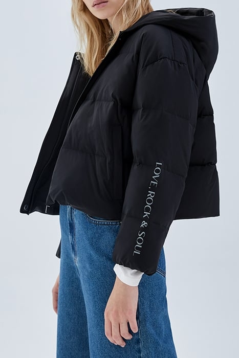 BLACK OVERSIZE SHORT PADDED JACKET BLACK 4