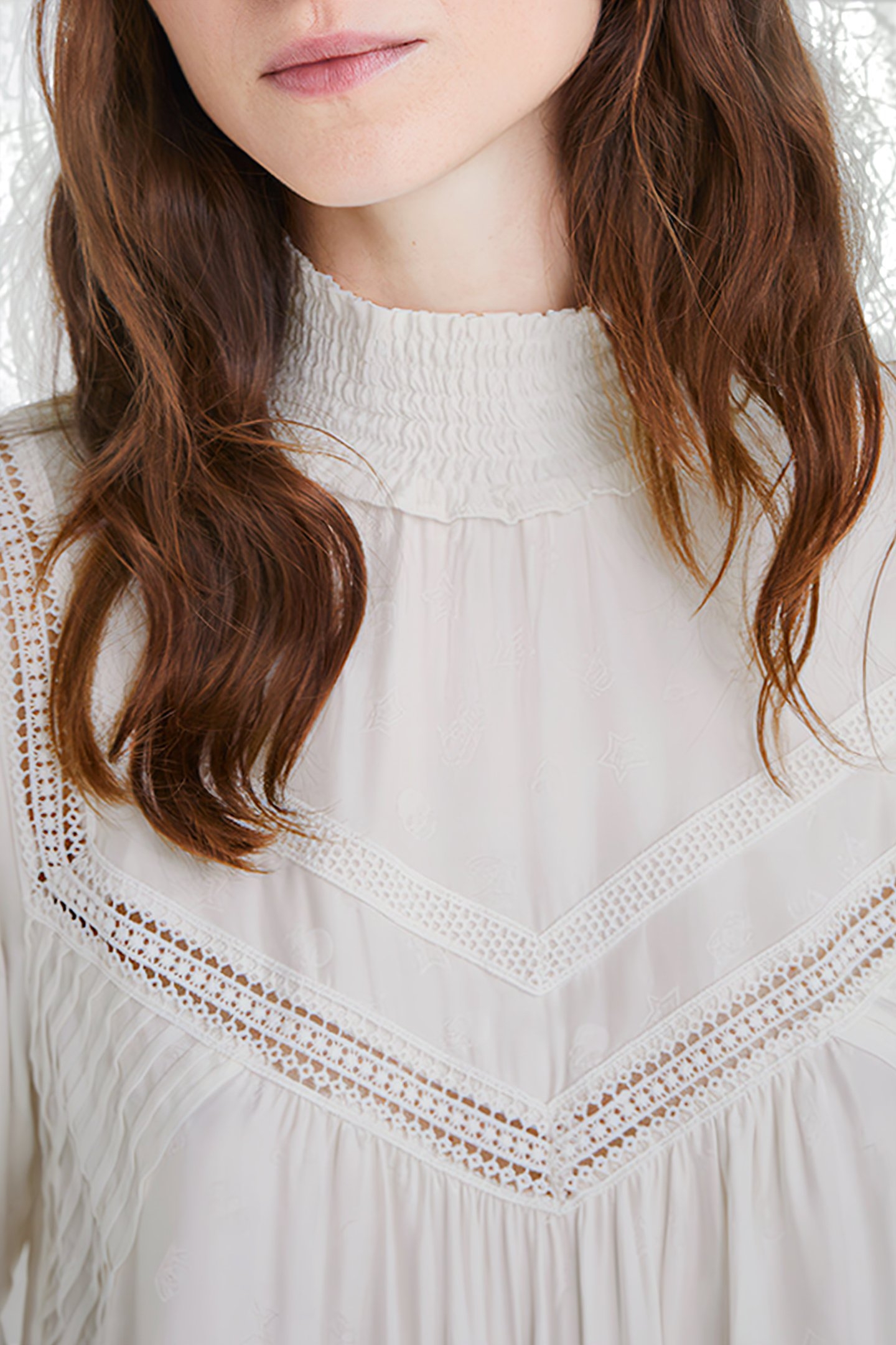 ECRU ROCK MOTIF JACQUARD BLOUSE OFF-WHITE 6