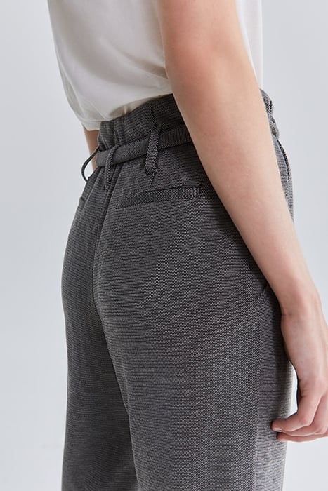 GREY SEMI-PLAIN 7/8 HIGH-WAIST SLIM SUIT TROUSERS GREY 6