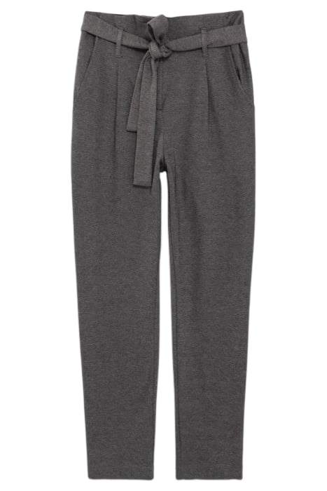 GREY SEMI-PLAIN 7/8 HIGH-WAIST SLIM SUIT TROUSERS GREY 4