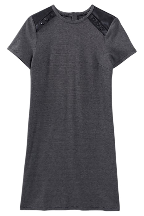 GREY SEMI-PLAIN DRESS WITH ROCK DETAILS BLACK 4