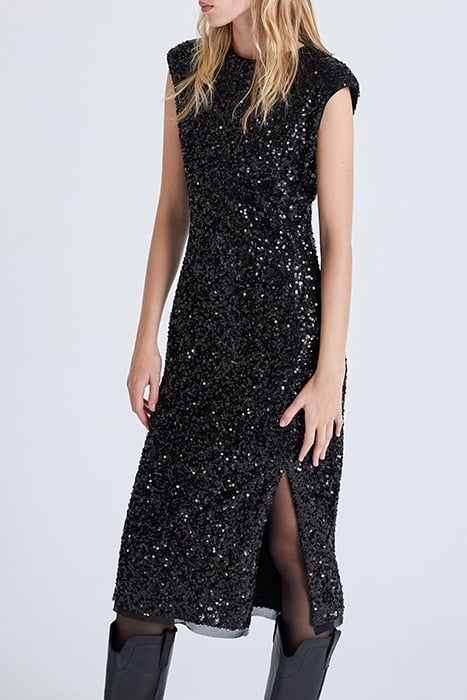 BLACK FULLY SEQUINNED SHEATH DRESS BLACK 3