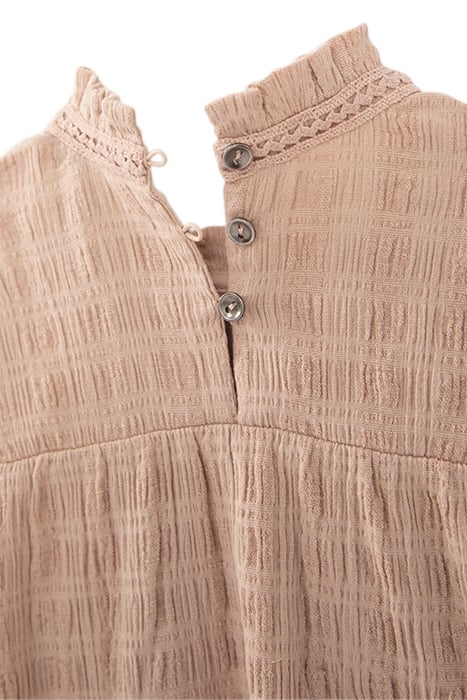 GIRLS’ PINK WAFFLE BLOUSE WITH TULLE COLLAR BLUSH 5