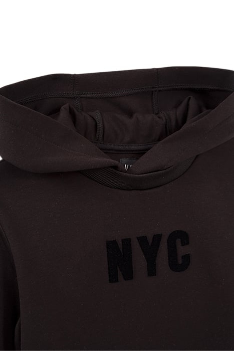 BOYS’ BLACK HOODIE WITH TEXTURE AND MARKING ON NECK BLACK 4