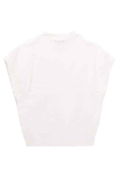 GIRLS’ ECRU KNIT ASYMMETRIC SWEATER SNOW WHITE 2