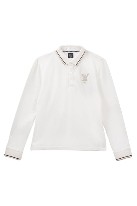 BOYS’ OFF-WHITE STRIPED RIBBED POLO SHIRT OFF-WHITE 1