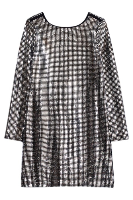 GIRLS’ SILVER GREY SQUARE SEQUIN DRESS GREY 2