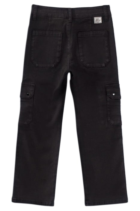 GIRLS’ BLACK CARGO TROUSERS BLACK 2