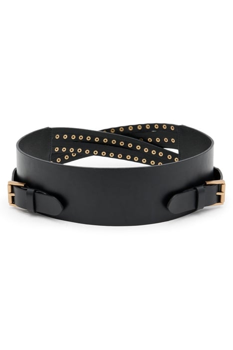 LEONIE STUD WIDE BLT BLACK/WARM BRASS 4