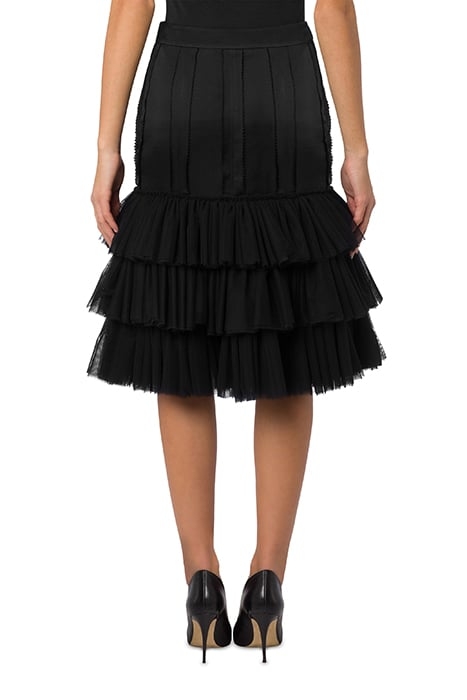 INSIDE OUT VISCOSE SATIN SKIRT BLACK 2