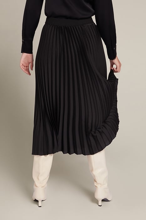 PLEATED SKIRT IN SATIN FABRIC BLACK 2