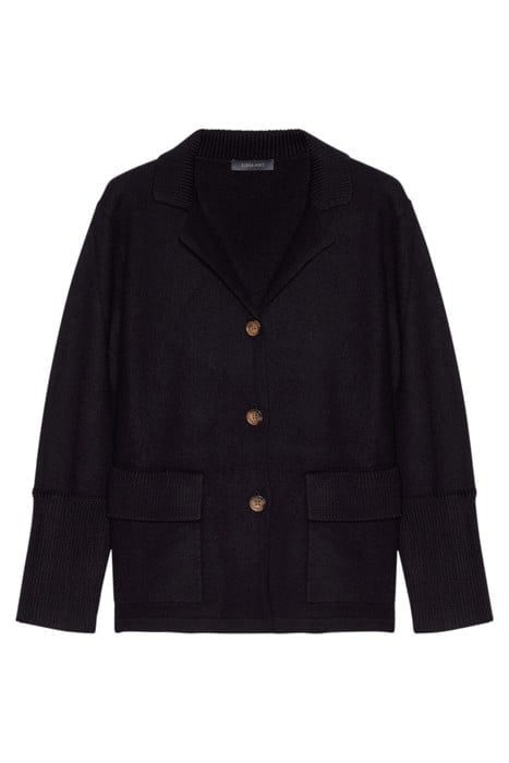 FELTED WOOL BOXY CUT CARDIGAN BLUE 4