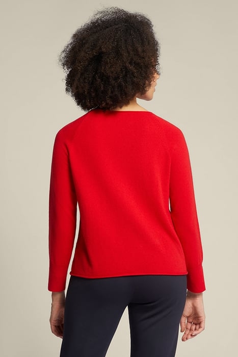 SWEATER WITH DROP OPENING IN FRONT RED 2