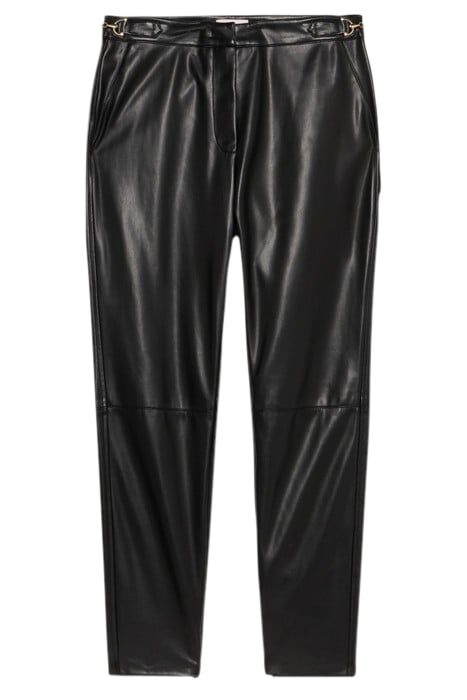 LEATHER-EFFECT SKINNY TROUSERS WITH CHAIN DETAIL BLACK 3